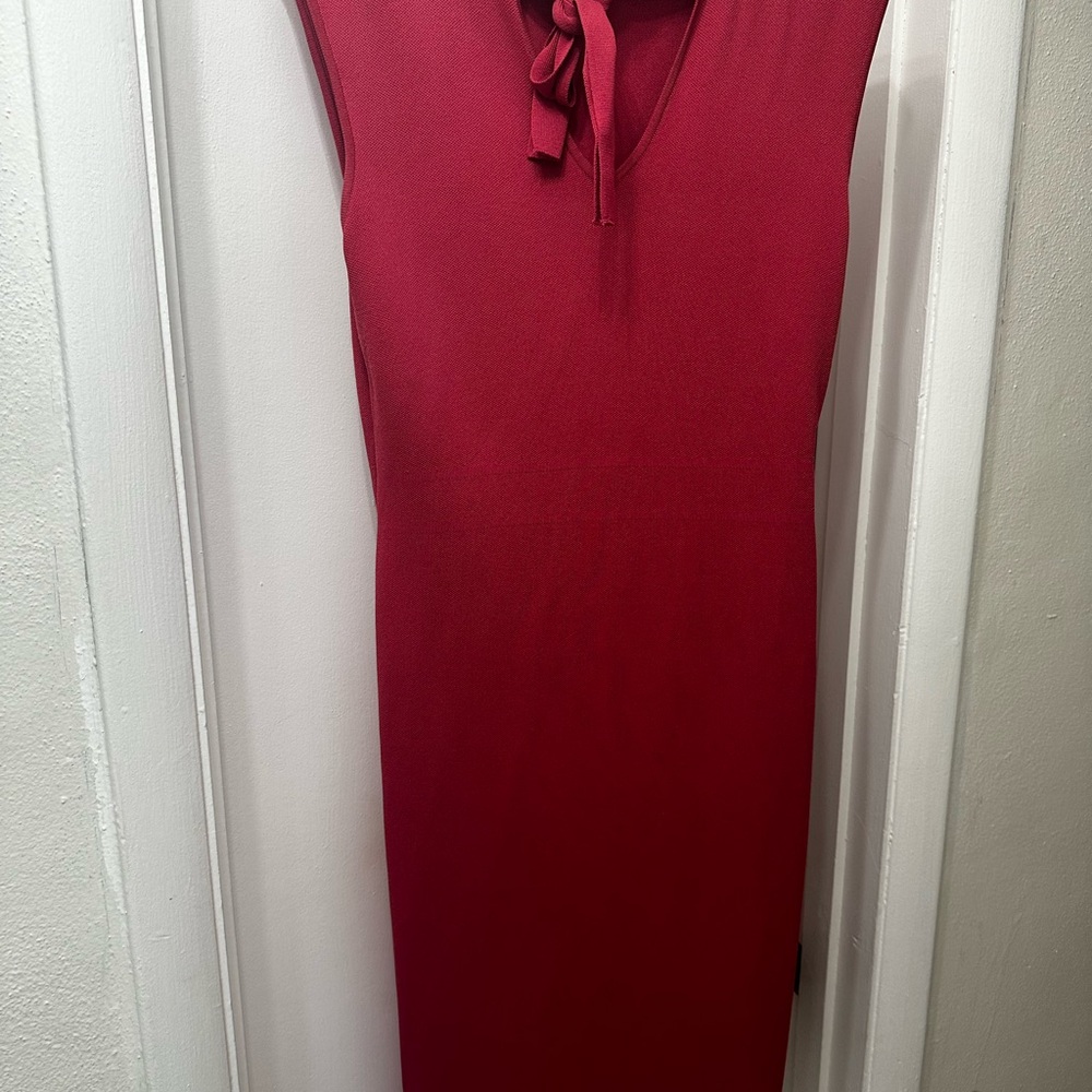 Eva Mendes Red bodycon Sleeveless Dress